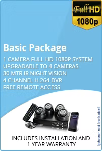 CCTV camera package with HD security system and remote viewing features